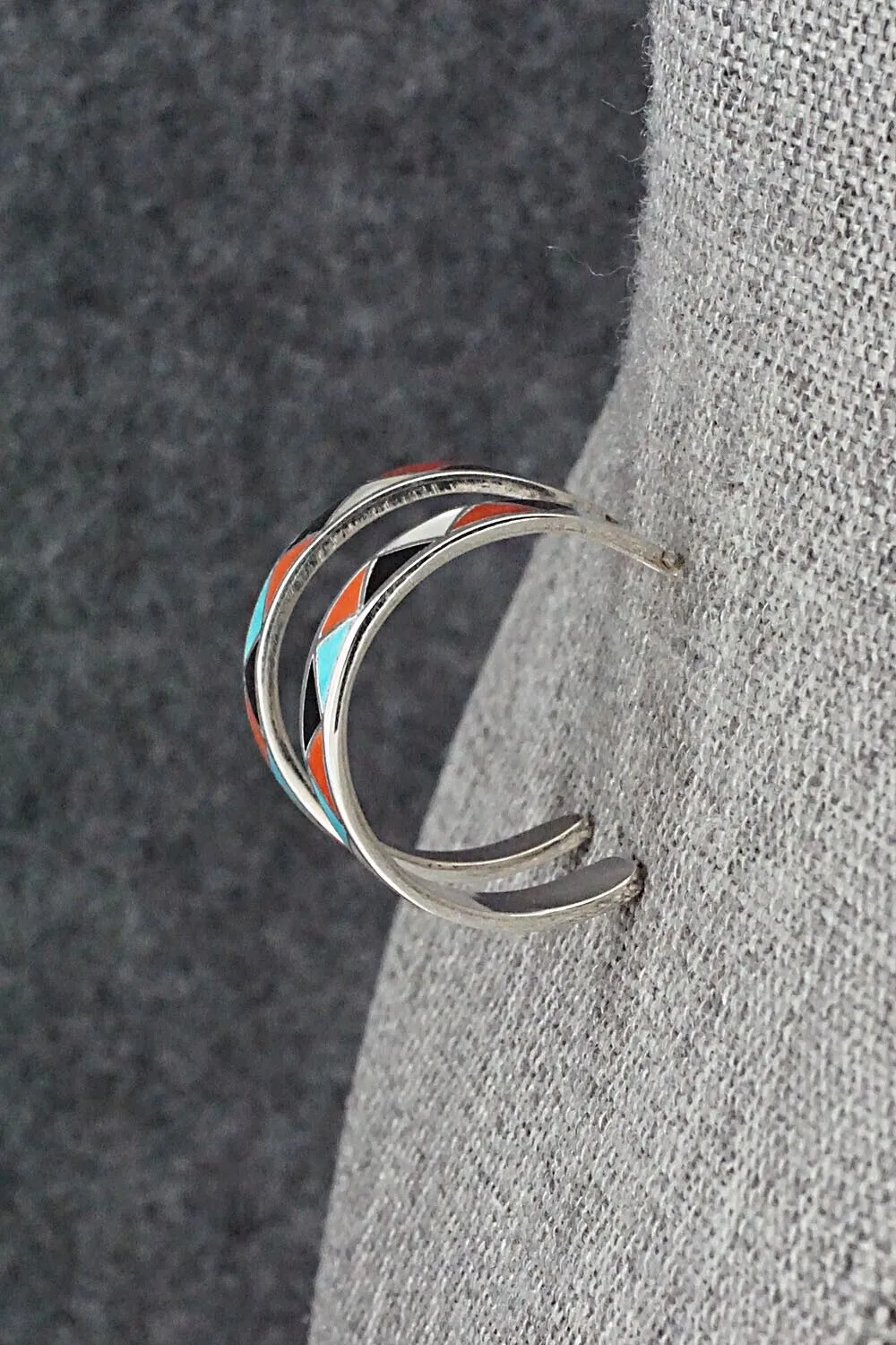 Multi-Stone & Sterling Silver Inlay Earrings - Claudine Haloo