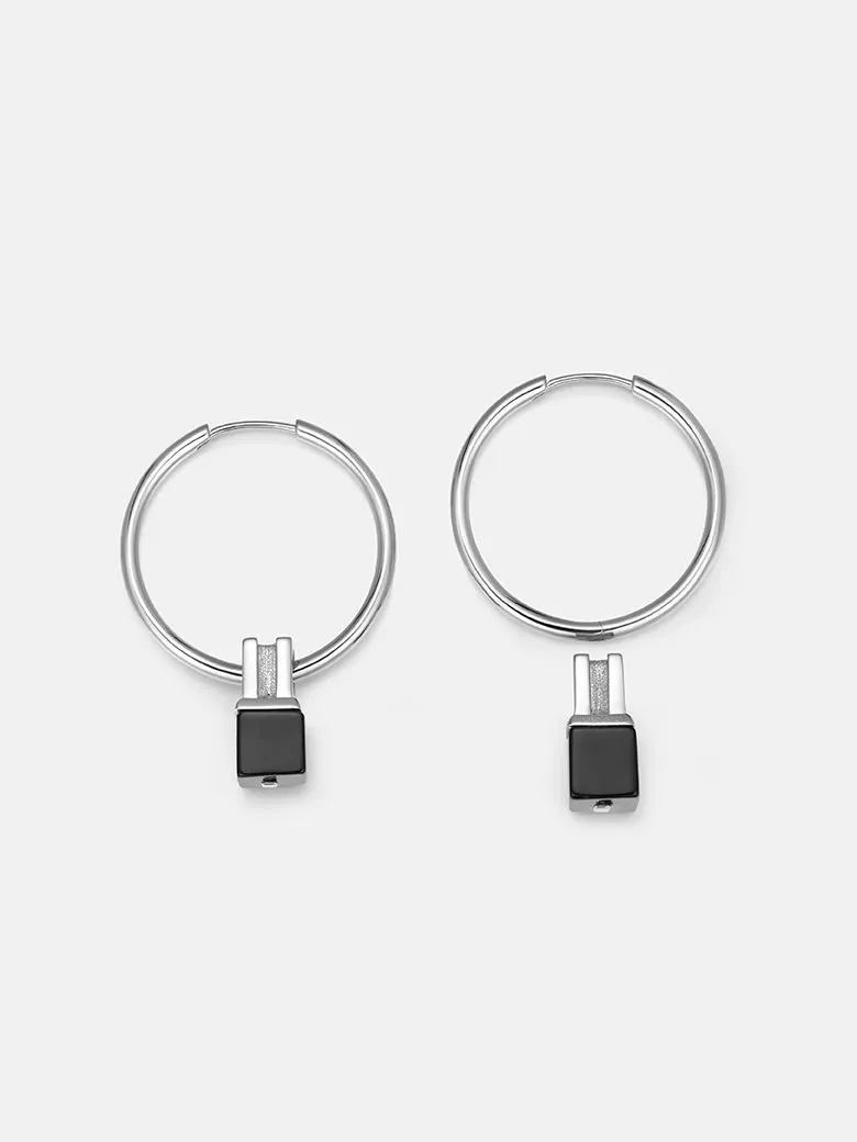 OBY Black Onyx Hoop Earrings