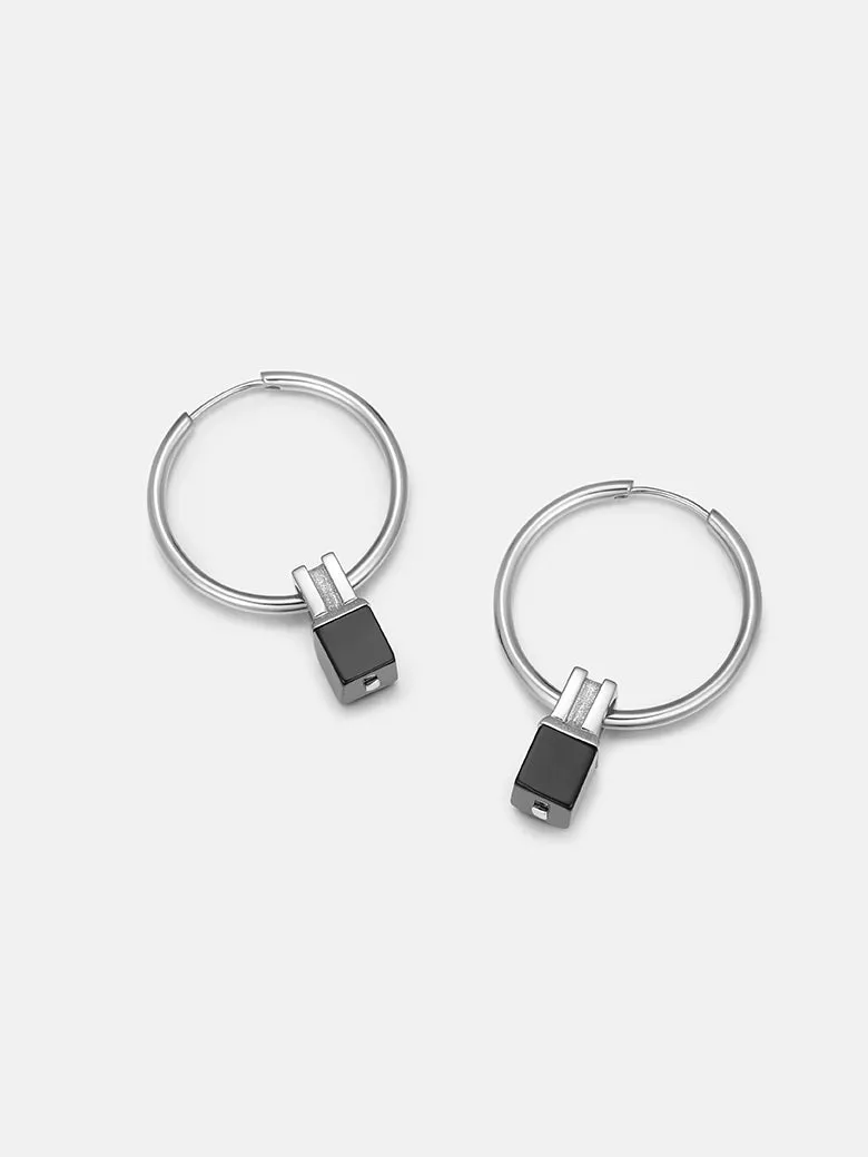 OBY Black Onyx Hoop Earrings