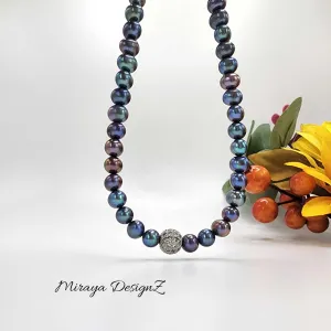 Peacock Pearl Choker Necklace