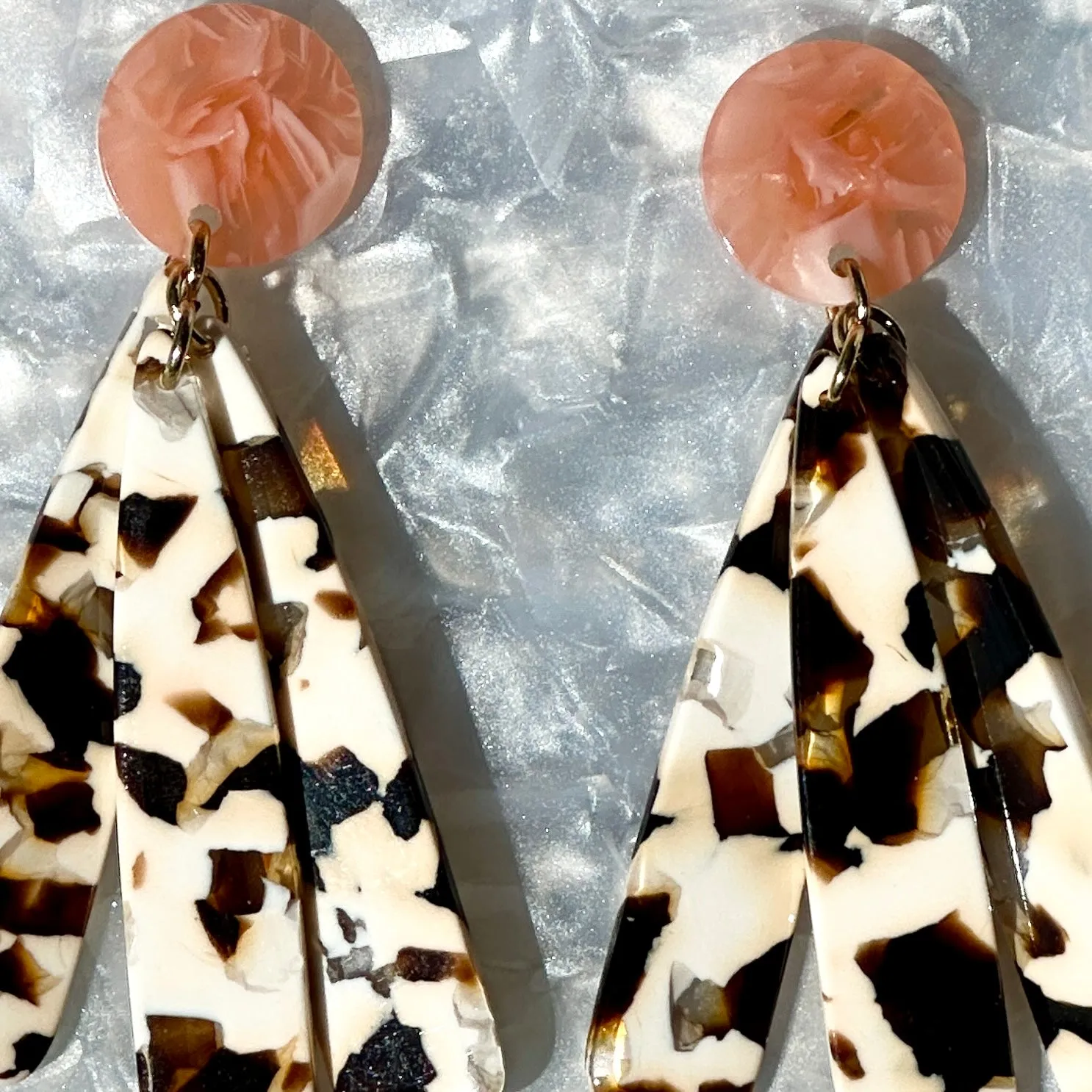 Petal Drop Earrings in Nougat