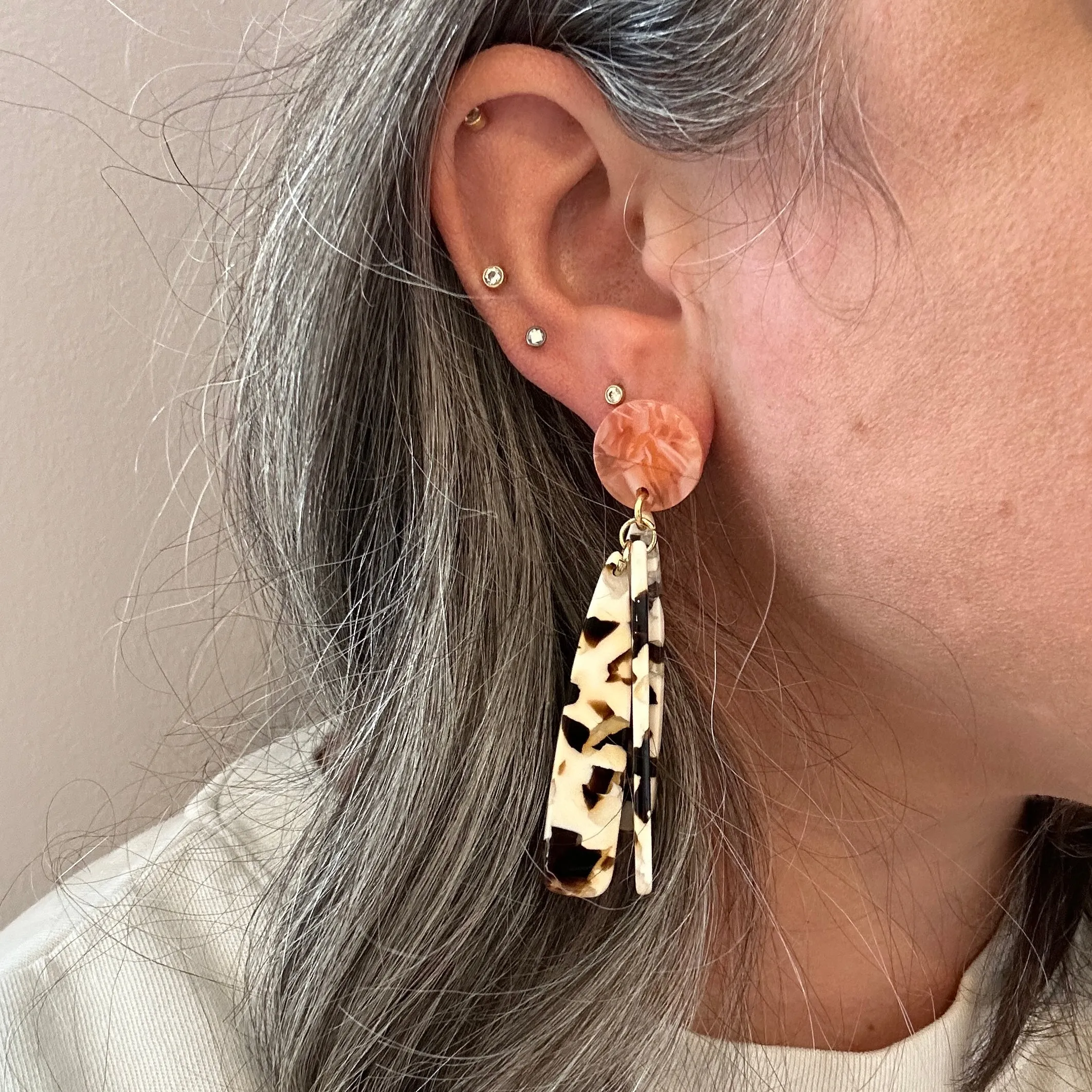 Petal Drop Earrings in Nougat