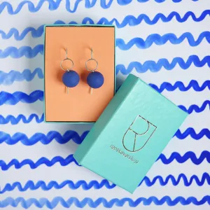 porcelain & silver earrings 'drops circle'