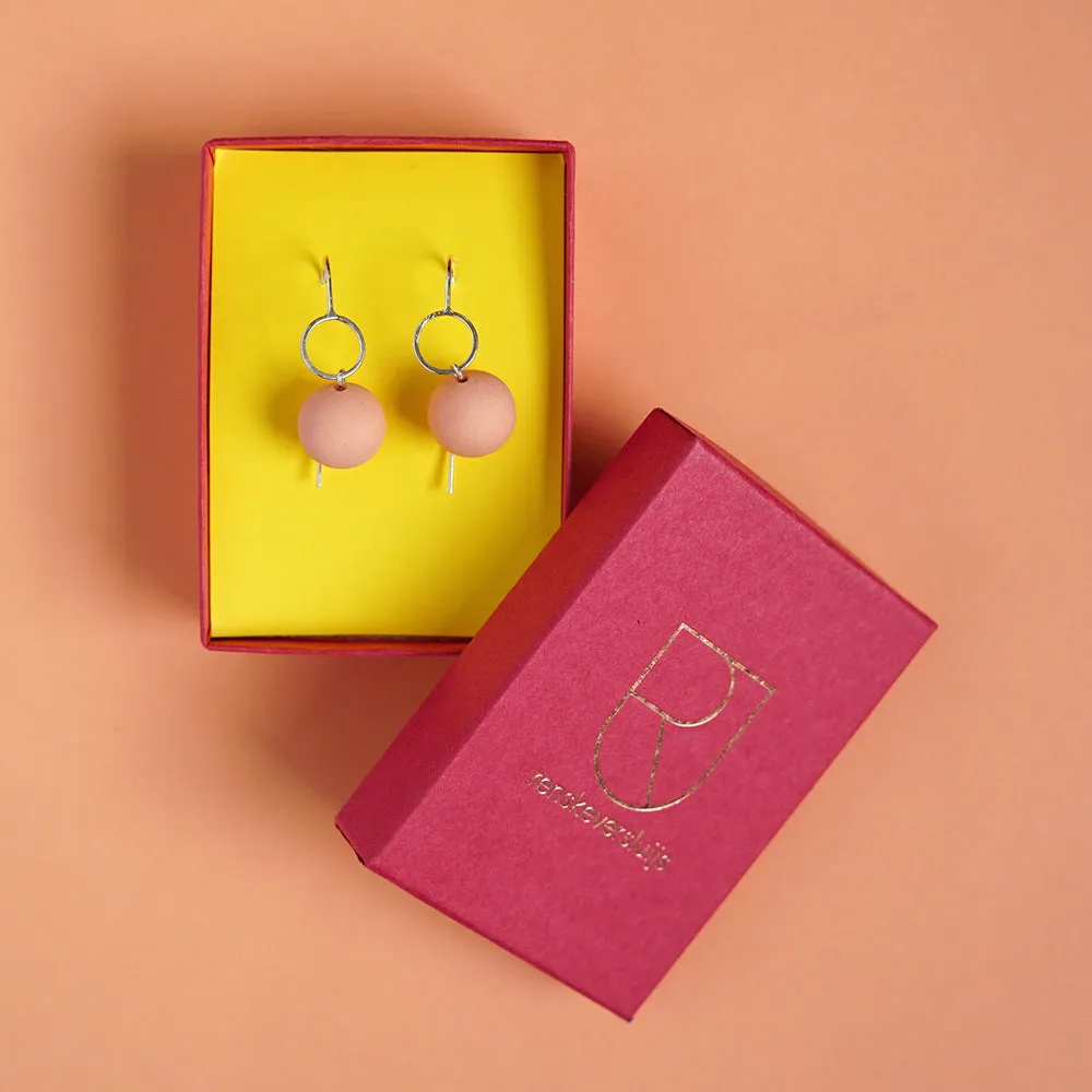 porcelain & silver earrings 'drops circle'