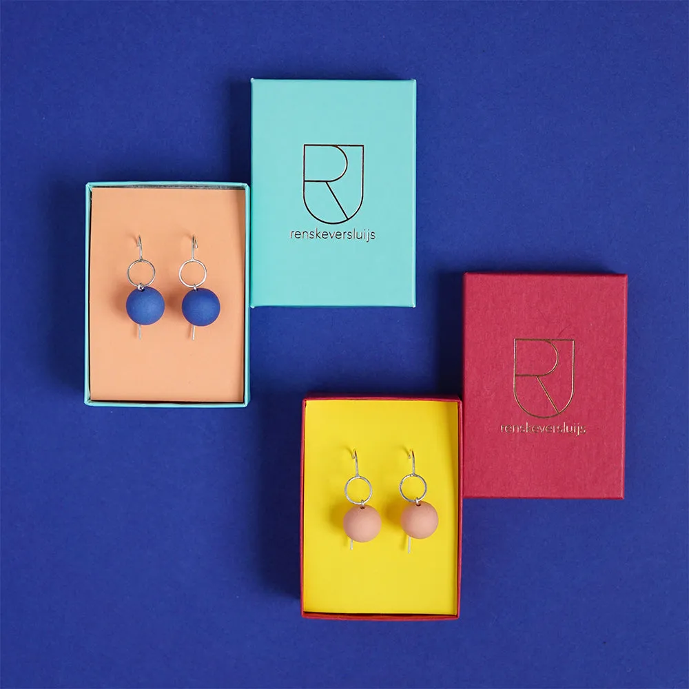 porcelain & silver earrings 'drops circle'