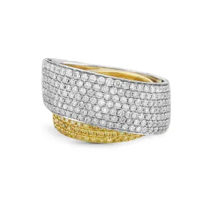 Precious Pastel White and Fancy Intense Yellow Diamond Ring