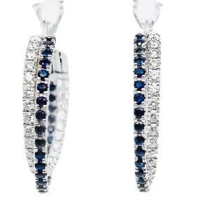 Sapphire and Diamond Twist Hoop Earrings
