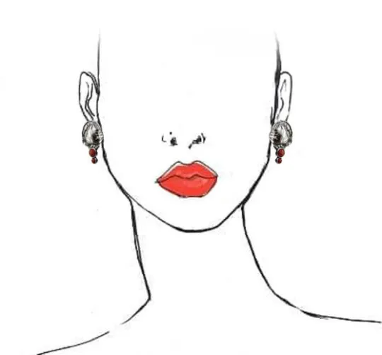 Solid Silver and Natural Red Coral 3cm earrings