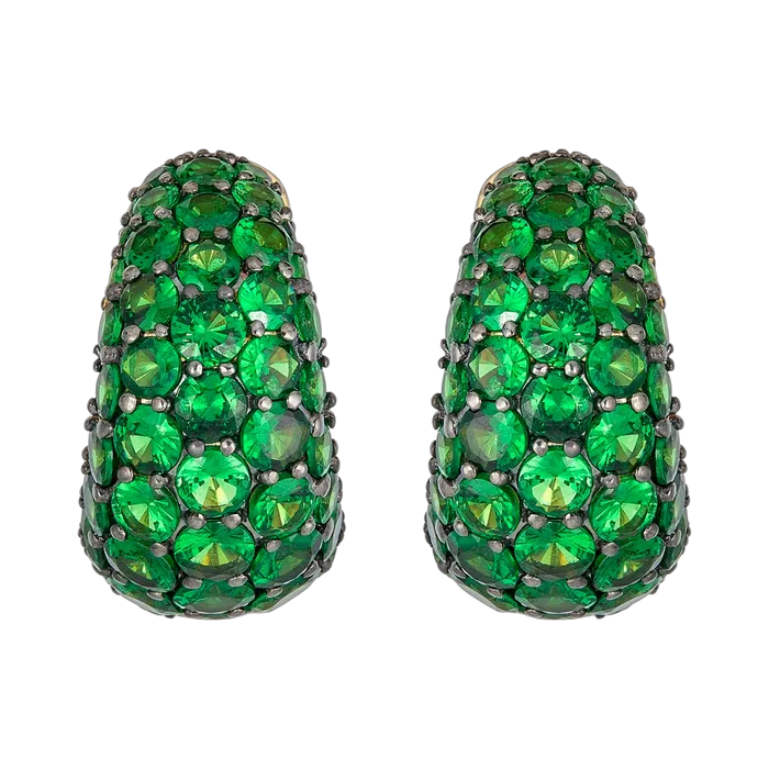 Tsavorite Dome Huggie Earrings