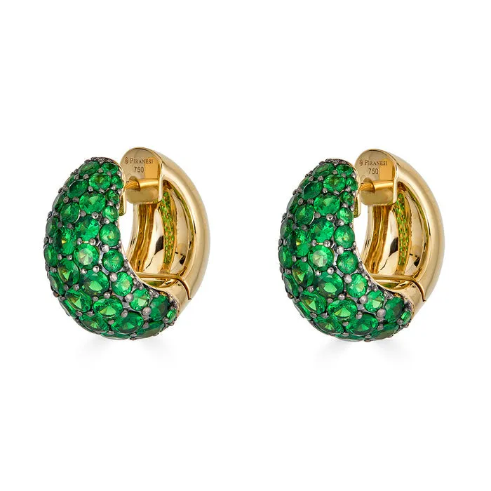 Tsavorite Dome Huggie Earrings