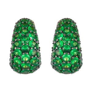 Tsavorite Dome Huggie Earrings