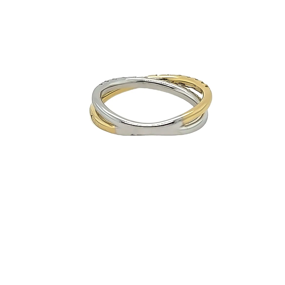 Yellow and White Diamond Twisted Ring
