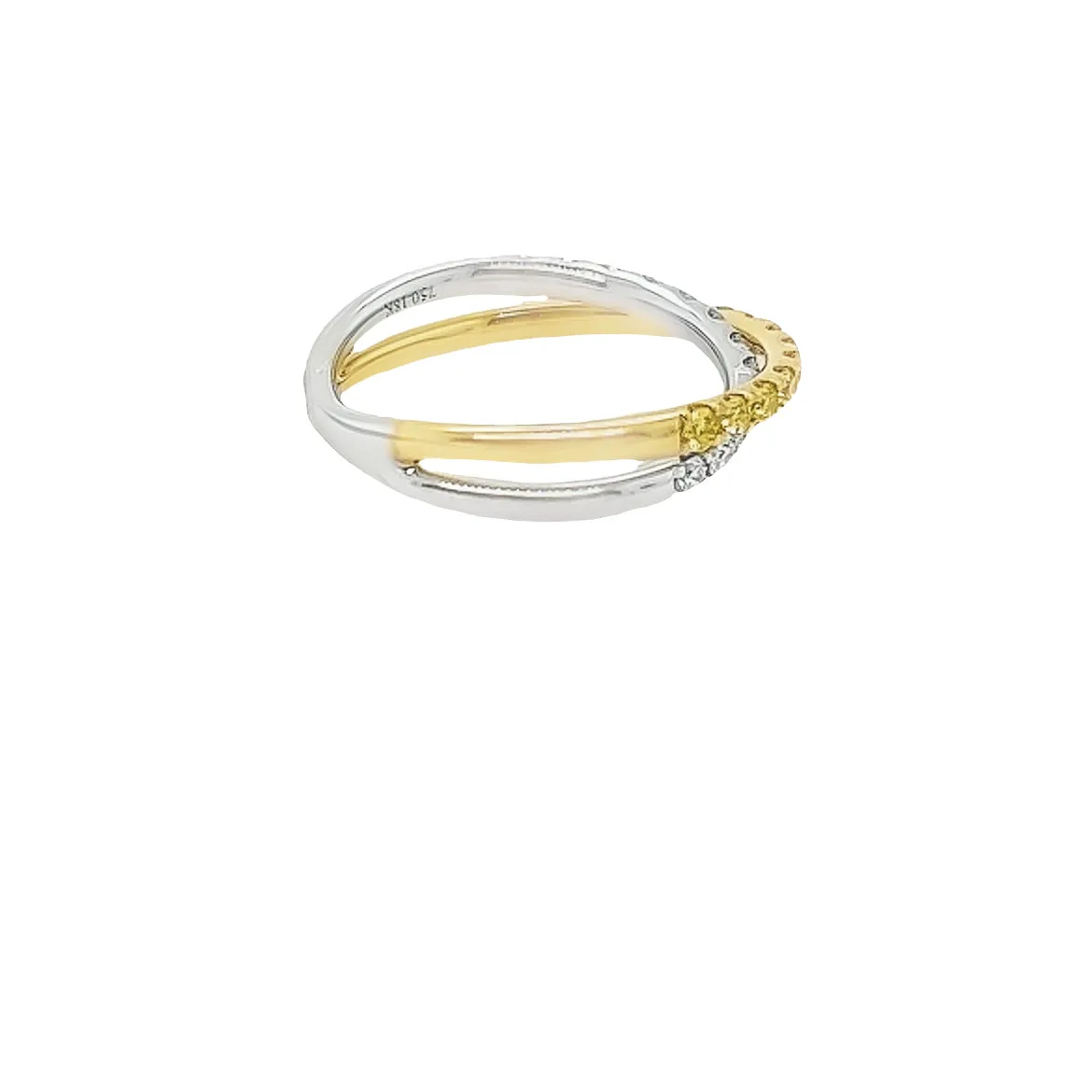 Yellow and White Diamond Twisted Ring