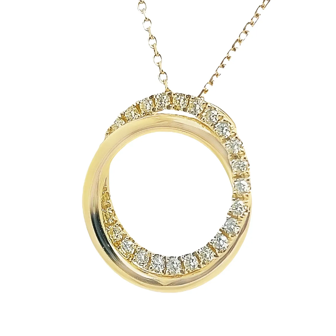 Yellow Diamond Twisted Hoop Pendant