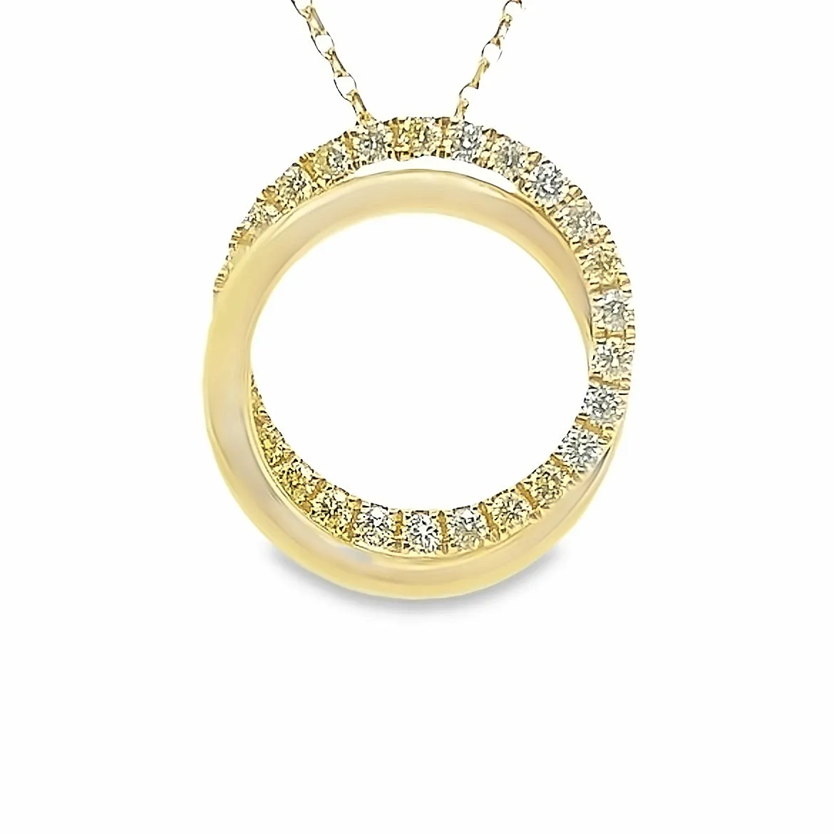 Yellow Diamond Twisted Hoop Pendant