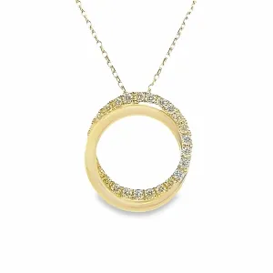 Yellow Diamond Twisted Hoop Pendant